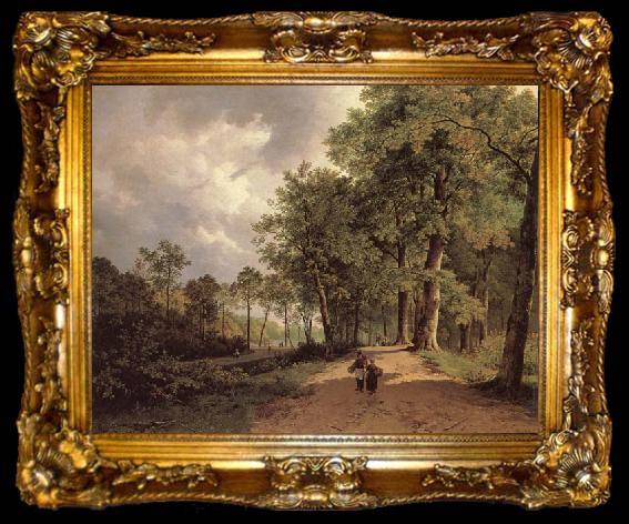 framed  Barend Cornelis Koekkoek View of a Park, ta009-2